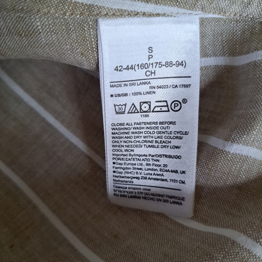 Banana Republic The Boxy Cropped Linen Shirt Skimmer Blouse Size S Tan Beige EUC - Picture 9 of 9